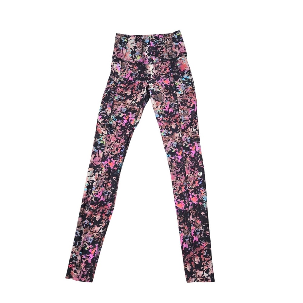 Lululemon Fast and Free High-Rise Tight Multicolor Floral High Rise Size‎ 4